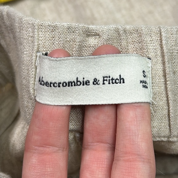 Abercrombie & Fitch Oatmeal Linen Chino Pants Size Small - Picture 9 of 12